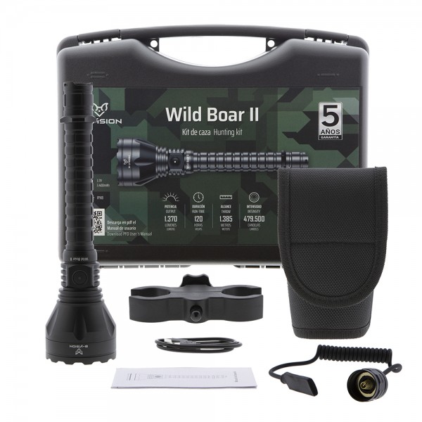 WILD BOAR II 1,350 lum LED flashlight with B-Vision hunting kit