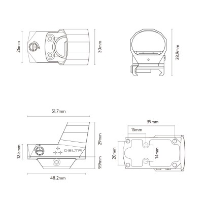 Visor holográfico MiniDot III 3 MOA con montura picatinny Delta Optical