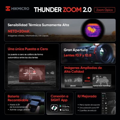 Visor térmico Thunder Zoom TH50Z 2.0 HIKMICRO