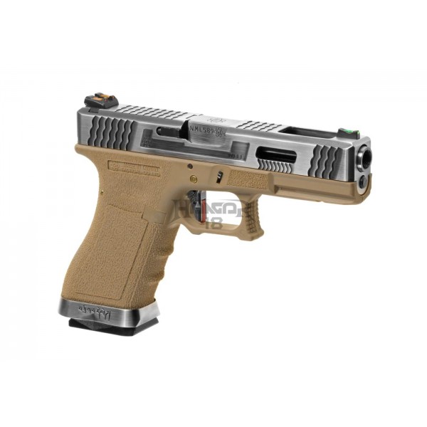 Pistola GBB G-Force 17 SV Silver Barrel Metal Versão [WE]