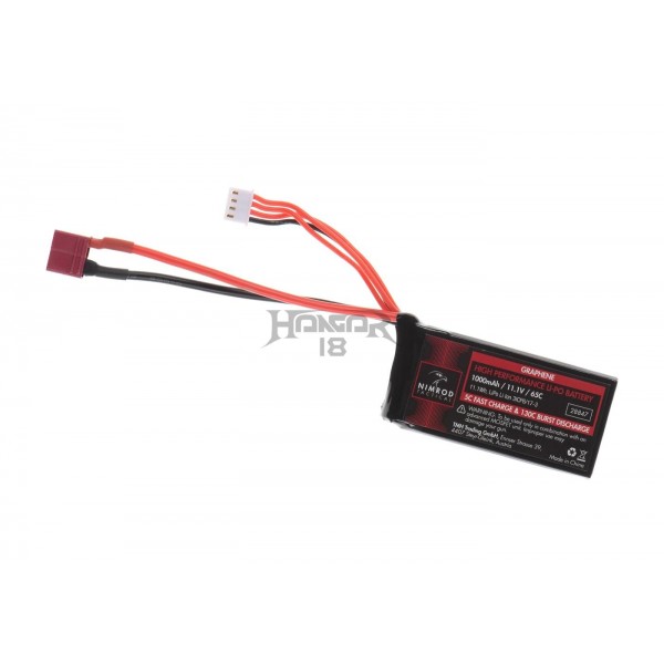 Lipo 11.1V 1000mAh 65C Graphene PEQ Type T-Plug [Nimrod]