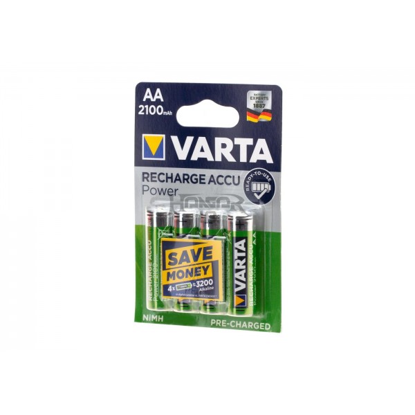 Pilhas AA recarregáveis 2100mAh 4 unidades [Varta]