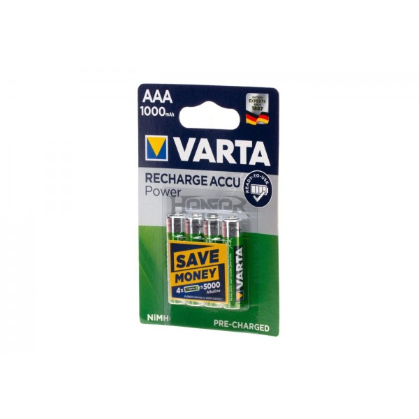 Pilhas AAA recarregáveis 1000mAh 4 unidades [Varta]