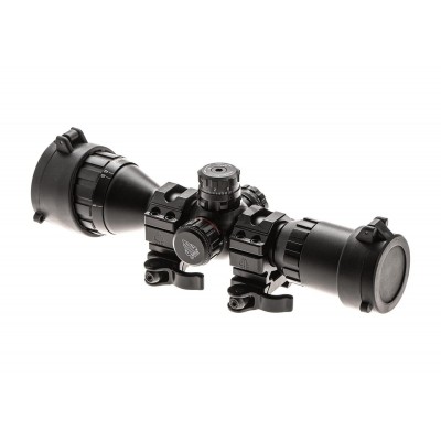 3-9x32 1&quot BugBuster Scope AO RGB Mil-dot com anéis QD [Leapers]