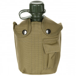 US 1L Plastic Bottle w/ Coyote Cover [MFH]