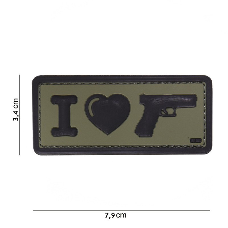 Patch PVC I Love My Sidearm Olive