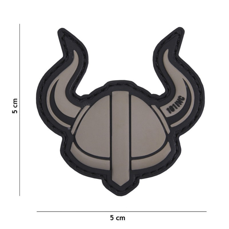 Patch PVC Viking Helmet Grey