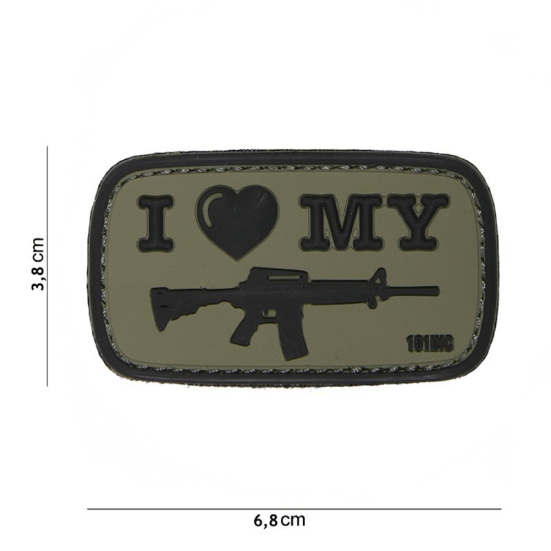 Patch PVC I Love My M4 Olive