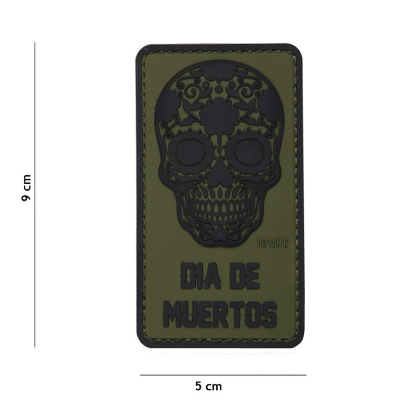 Patch PVC Dia De Muertos Olive