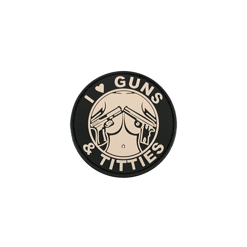 Patch PVC Guns & Titties TAN